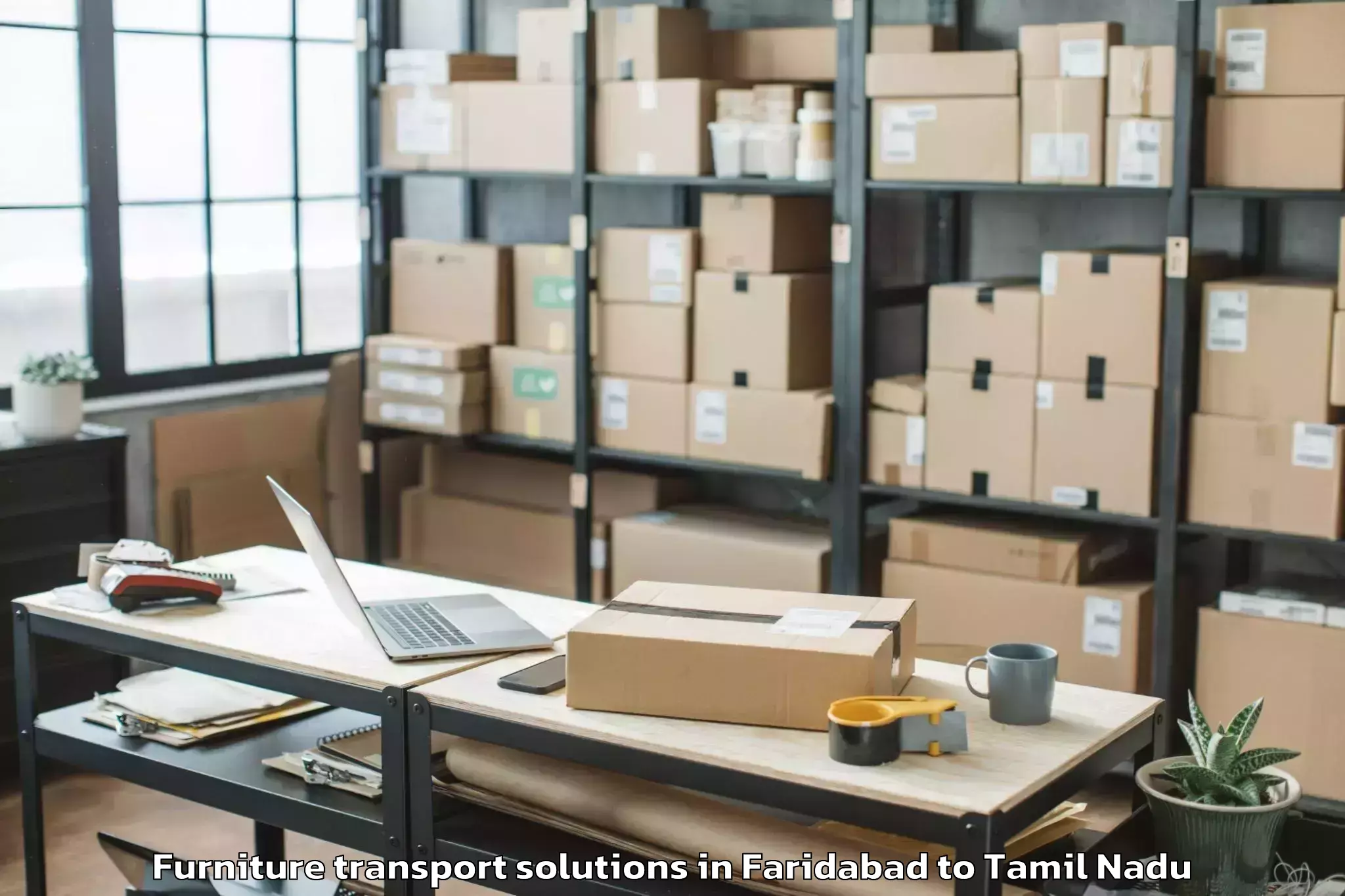 Expert Faridabad to Poonamalle Furniture Transport Solutions